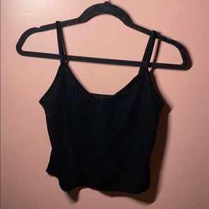 Black Velour crop top